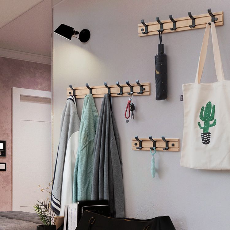 Modern Coat Rack Wall-Mounted with Hooks and Backed Wood Frame Entryway Kit