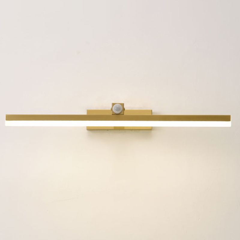 Moderner Stil Geometrischer LED-Wandlampen Metall 1-Licht Spiegel Wandbeleuchtungsideen in Gold