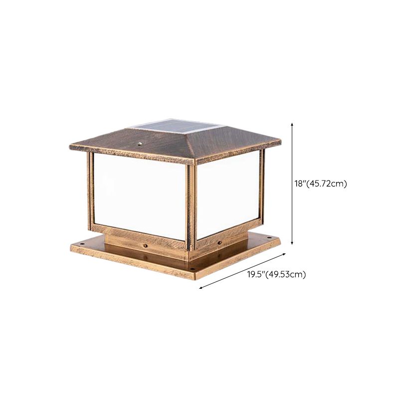 Simple Geometric LED Solar Lighting Fixture with Acrylic Shade for Garden