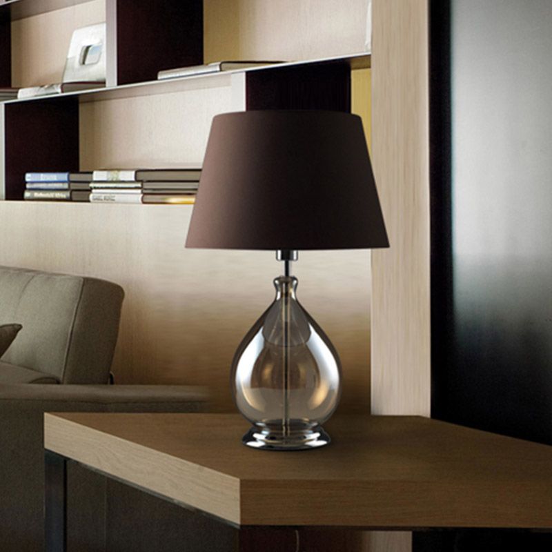 1 lichte nachtverlichting rustieke trommelstoftafel licht in wit/koffie/grijs met traanvoetstuk voor slaapkamer