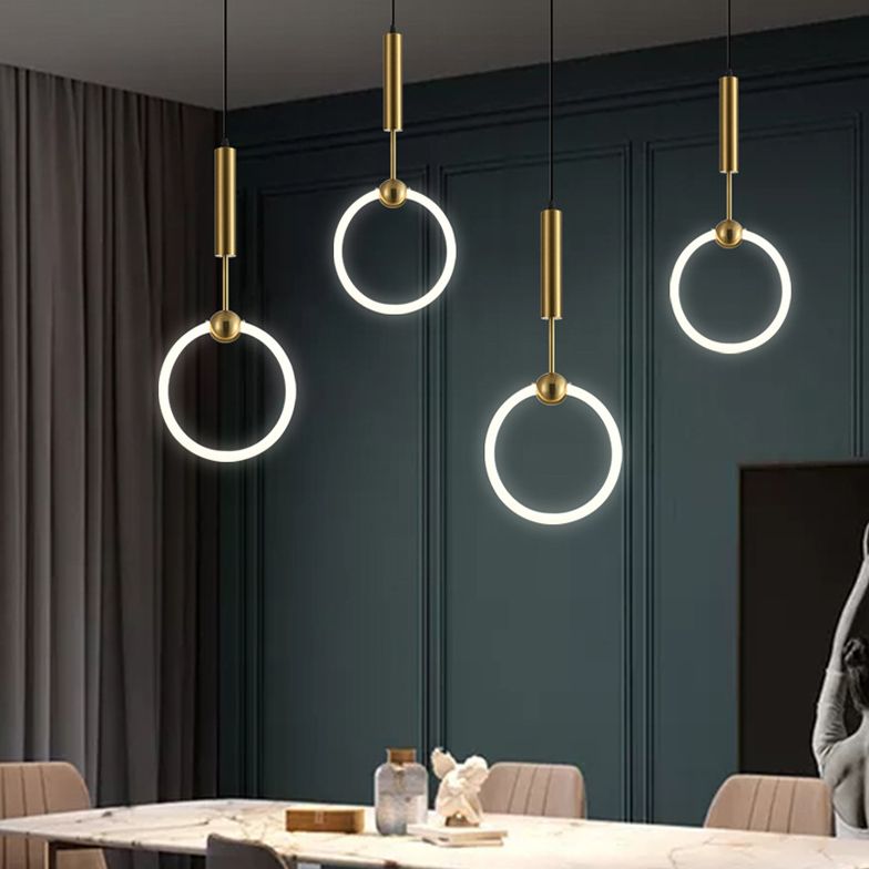 Gouden ronde vorm hanglamp moderne minimalistische ledhanglamp voor woonkamer