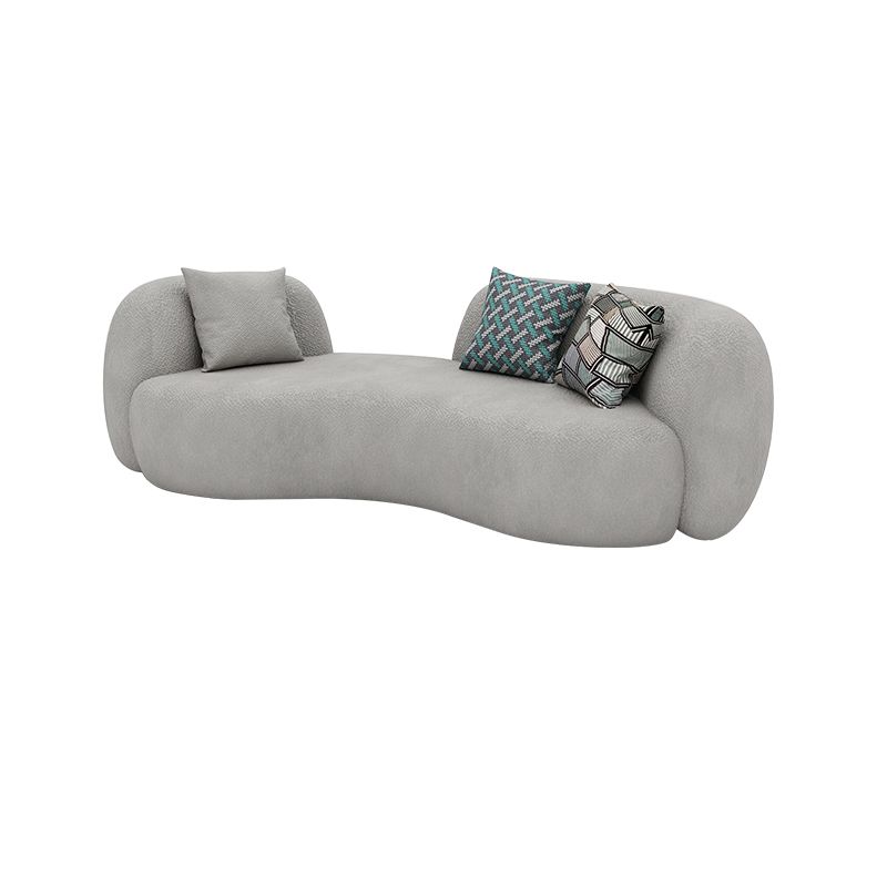 Contemporary Tight Back Tuxedo Arm Curved Settee Couch in Grey/white