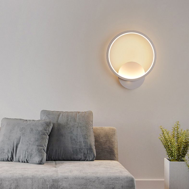 Simple Circle Shade Wall Sconce Light Acrylic Linear Sconce Light Fixture for Bedroom