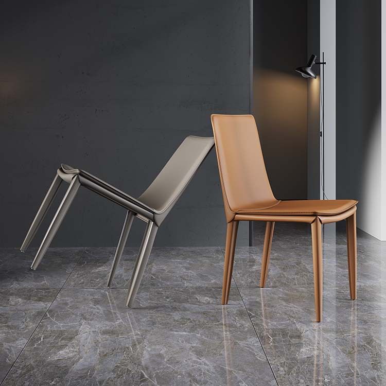 Leather Contemporary Dining Side Chair Kitchen Parsons Dining Chair