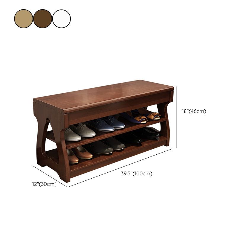 Modern Entryway Bench Wooden Seating Bench with Shoe Storage , 12" Width