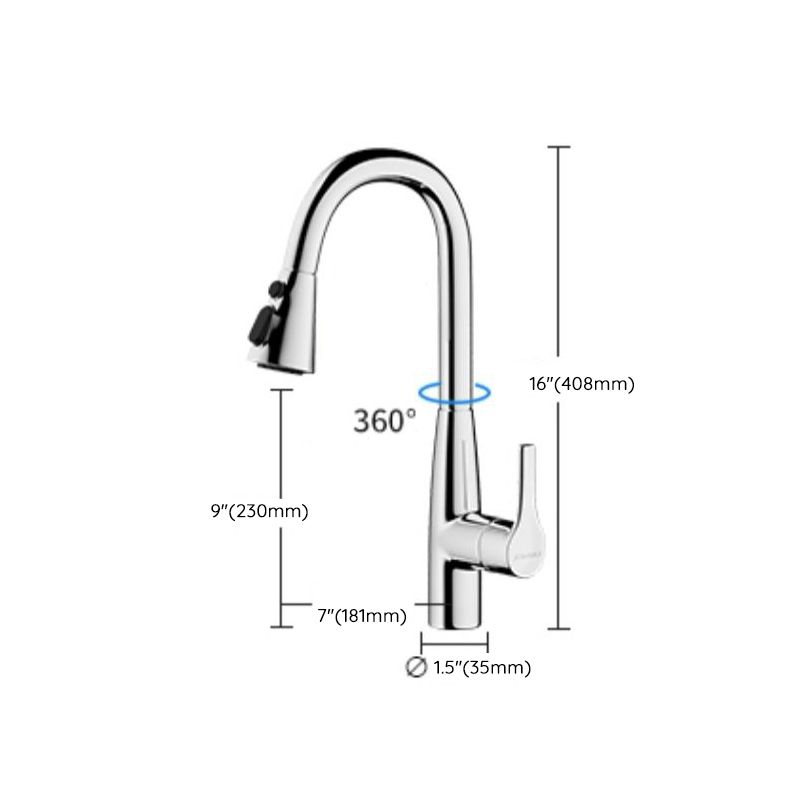 1 Hole Kitchen Faucet Metal High Arch Kitchen Sink Faucet with No Sensor