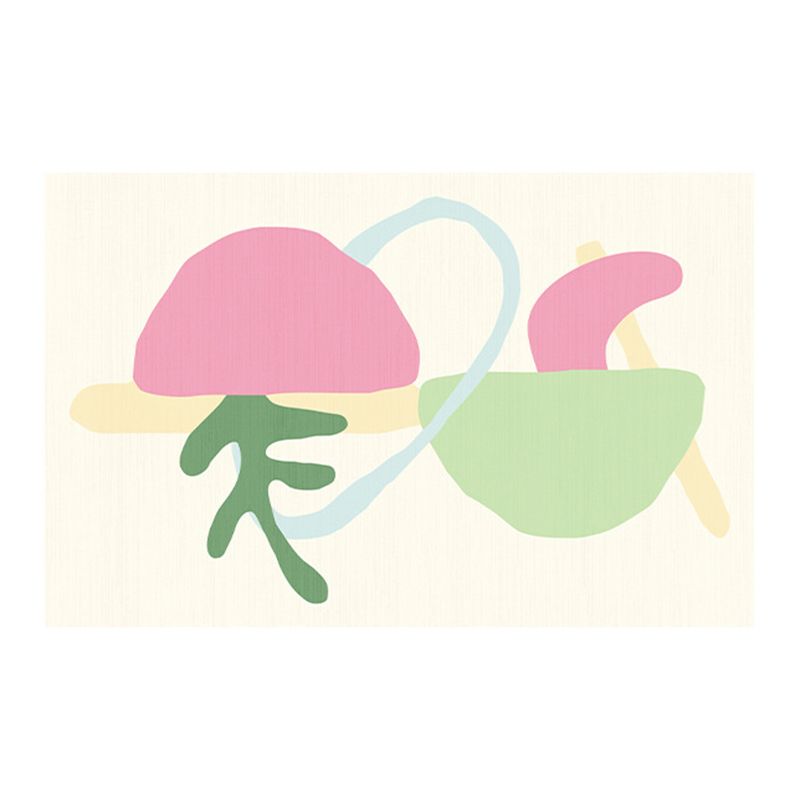 Rosa Farbstück Innenpolypolyester Minimalistische Teppichfleck -Widerstandsteppich für Wohnzimmer