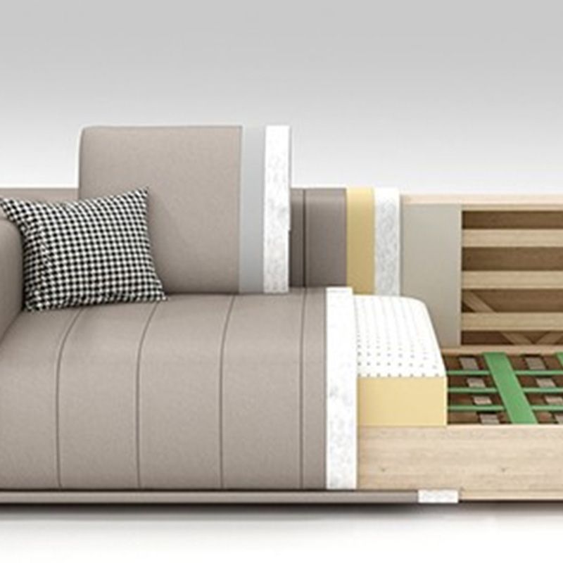 Cream Faux Leather Square Arm Sofa/Sectionals with water proof for Living Room