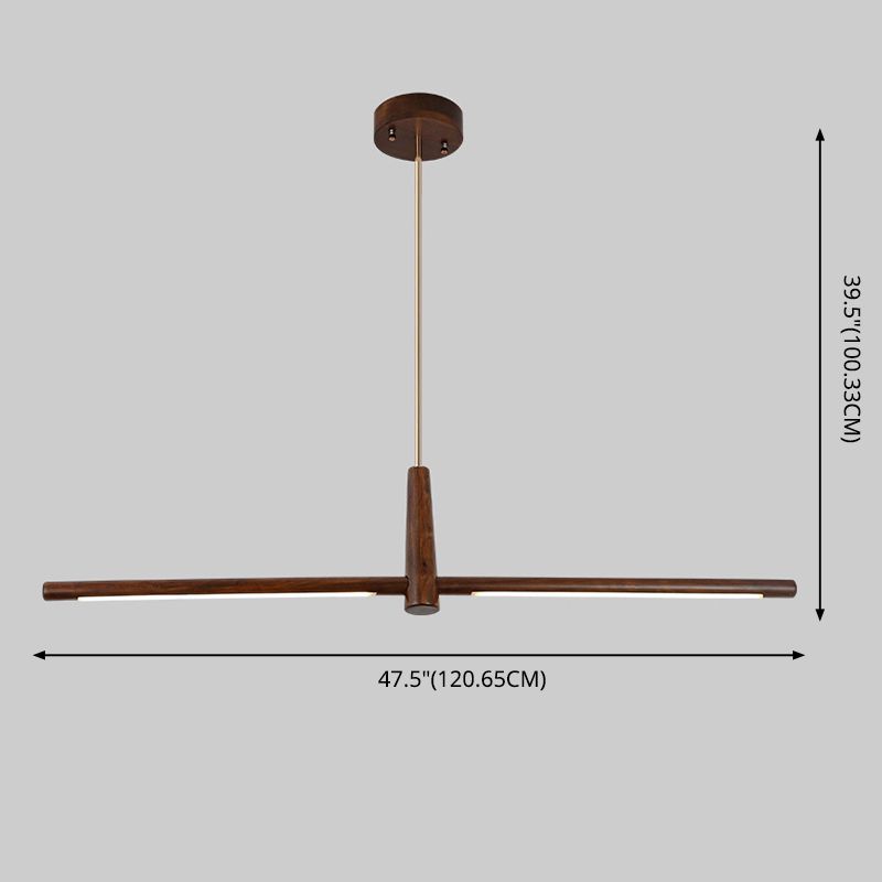 Linear Large Kitchen Pendant Lights Wood Modern Chandelier Lighting Fixtures for Restaurant