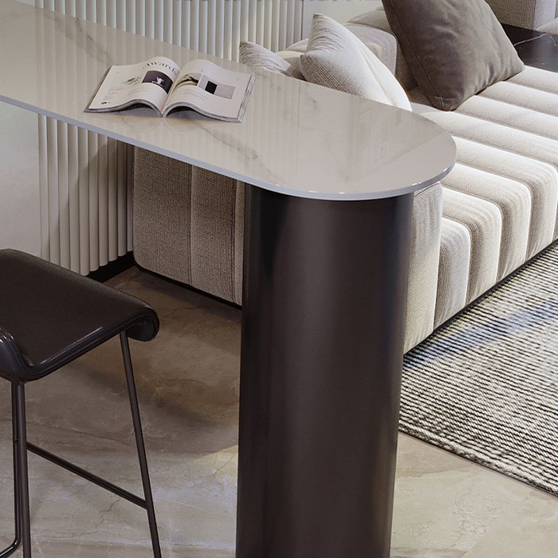 Metal and Stone Pub Set 1/2/3 Pcs Modern Indoor Bar Table with Upholstered Stools