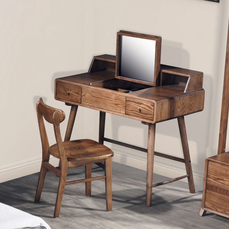 Silla de comedor moderna acabado mate de madera sólida silla sin brazo trasero