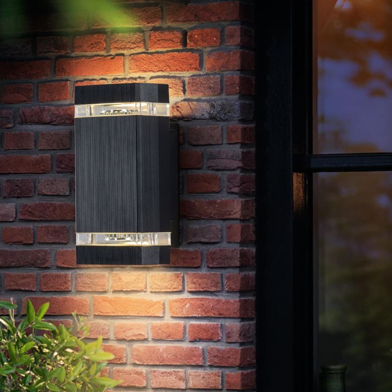 Aluminum Minimalism Wall Light Sconces Outdoor Black 1-Light Wall Mounted Light