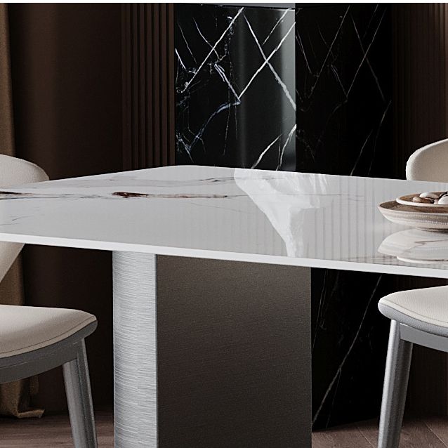 Modern Sintered Stone Top Dining Set Rectangle 1/2/4/5/7 Pieces Dining Table with Chairs