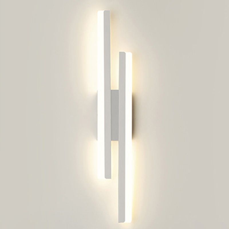 Shaded Bedroom Wall Sconce Lighting Metal LED Minimalism Sconce Light Fixture in White