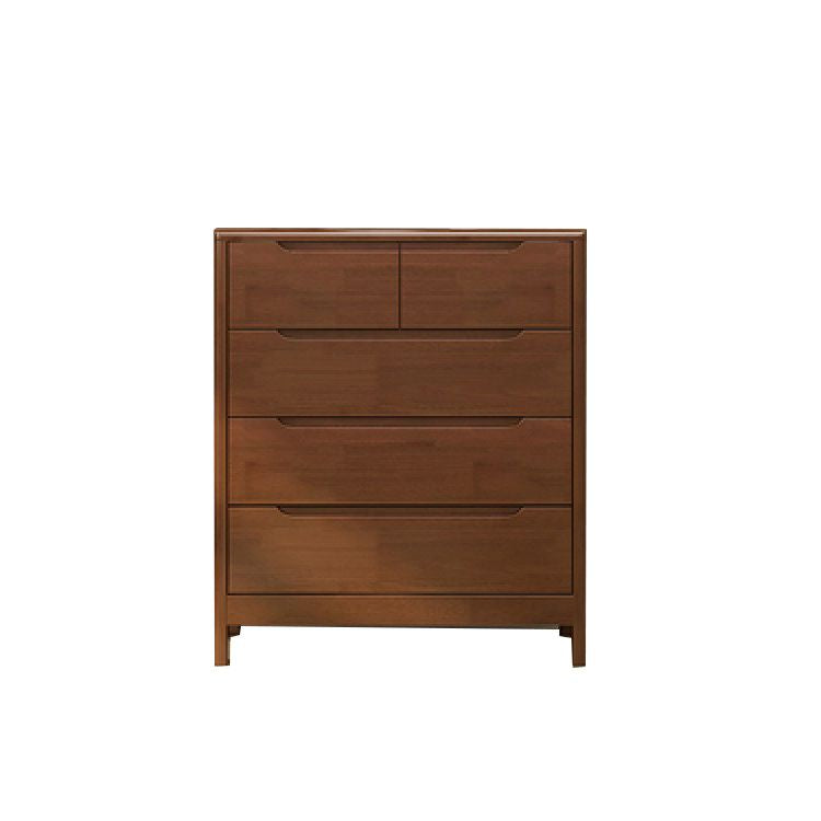 Mid-Century Modern Rectangle Chest with Drawers and Legs in Solid Wood