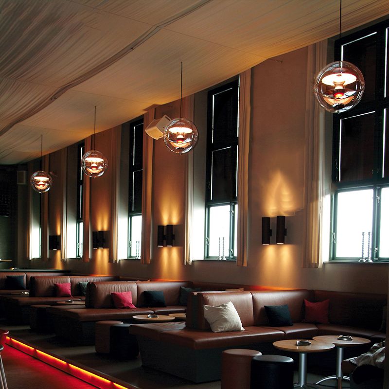 Clear Ball Shade Hanging Light Modern Pendent Lighting Fixture for Drawing Room