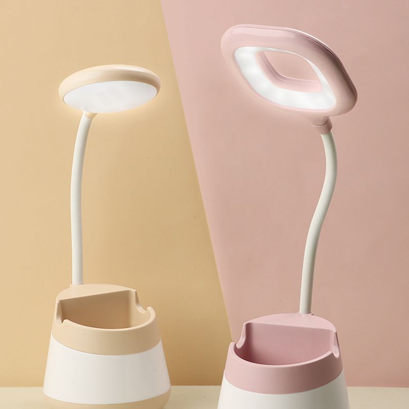 Macaroon Night Table Lampes 1-Light Tripted Lights with Plastic Shade For Bedroom