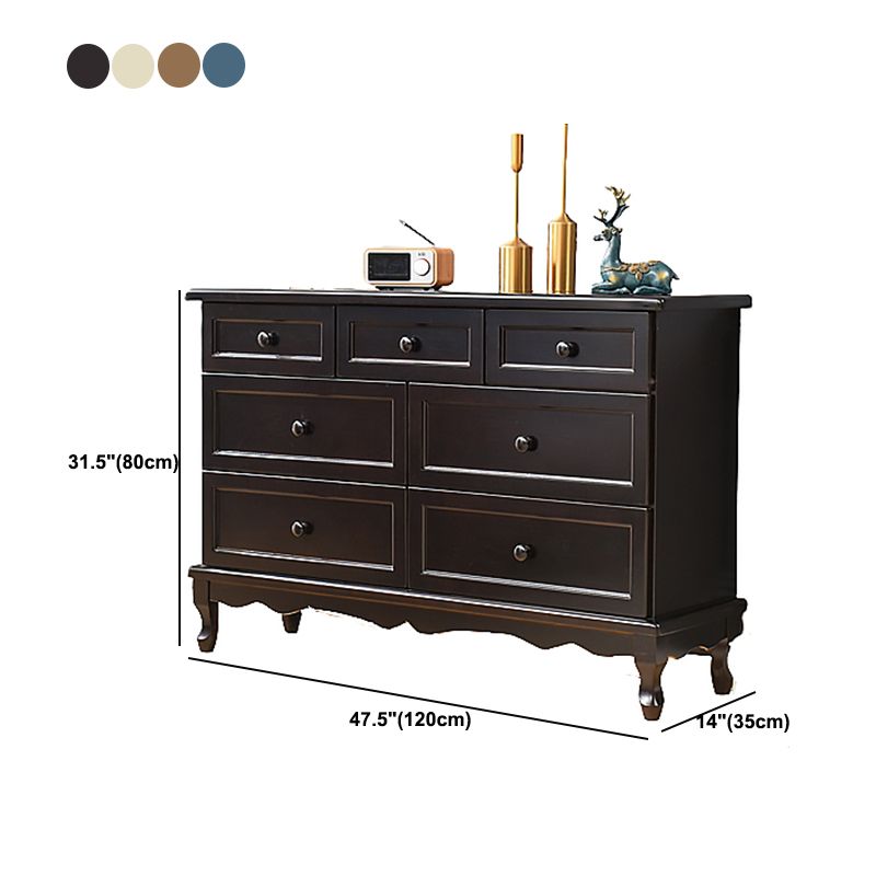 Mid-Century Modern Wood Accent Chest with Drawers 13.77" Wide Side Cabinet