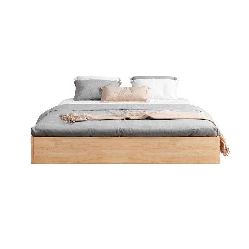 Scandinavian 7.87" Tall Solid Color Wood Bed Frame for Bedroom