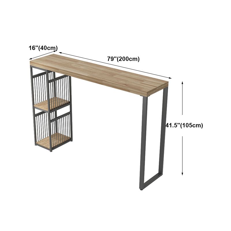 Salon Countre de bois en bois Rectangle stockage table de pub de hauteur de bar naturel du bar naturel
