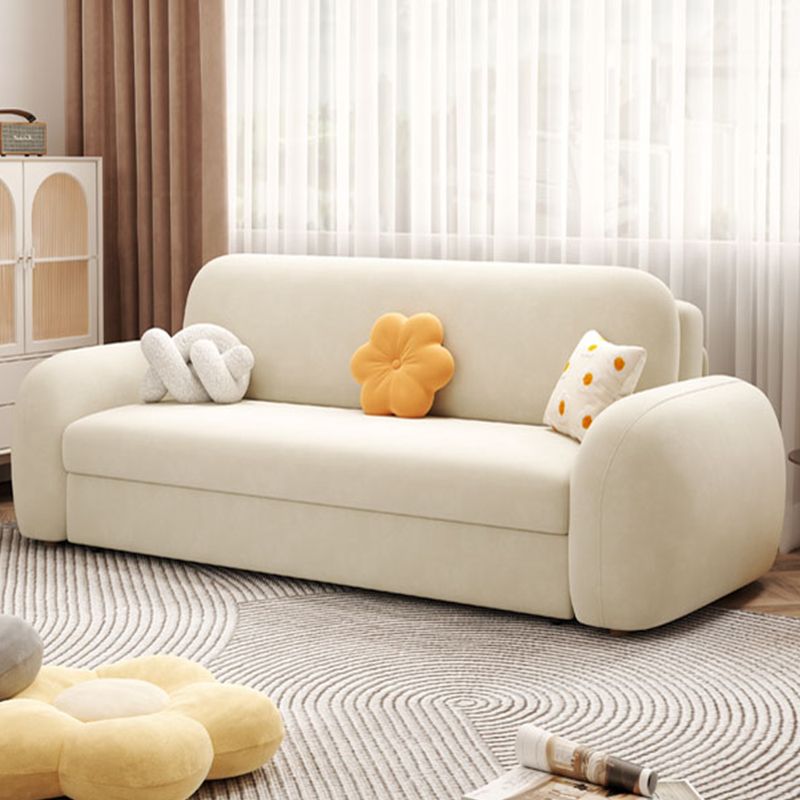 Contemporary Styled Metal Frame Sleeper Sofa Upholstered Square Arms Sofa Bed