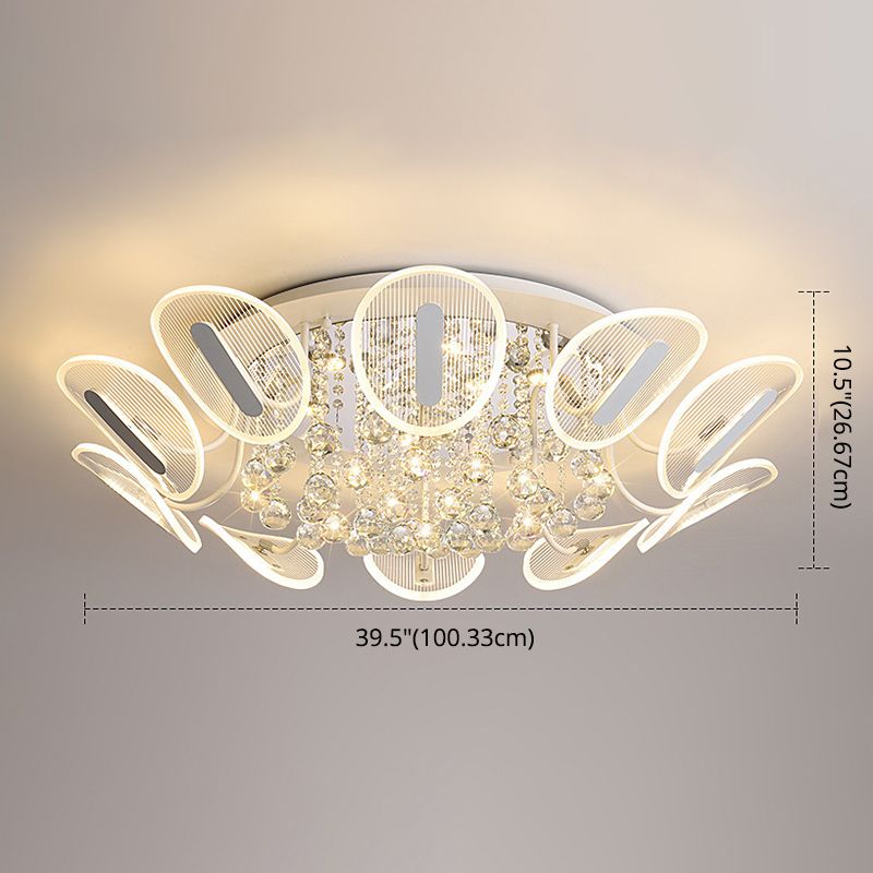 Radial Flush Mount Ceiling Light Contemporary Metal Ceiling Light Fixtures for Bedroom