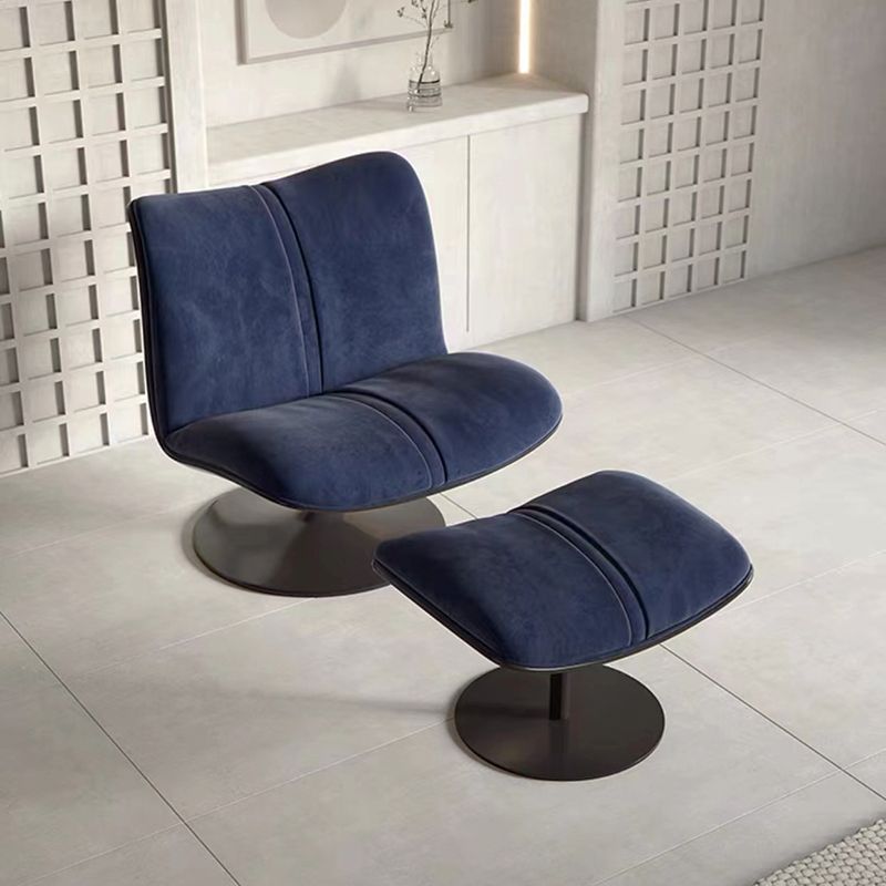 Contemporary Swivel Accent Chair Suede Lounge Chair in 38"L x 34"W x 19"H
