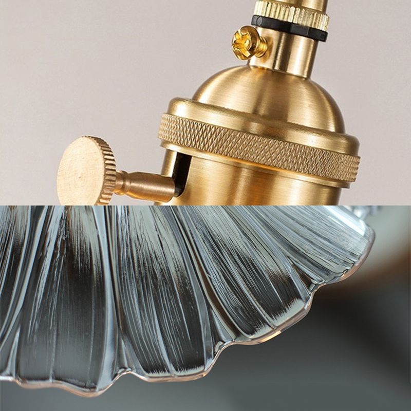 Estilo moderno Luz de colgante de hoja de loto Vidrio transparente 1 Lámpara colgante de luz para balcón