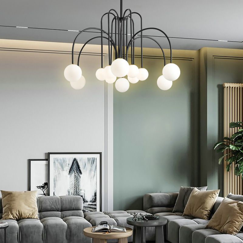 Lampadario opaco di vetro latte moderno di illuminazione lampadario moderno per la camera da letto del soggiorno