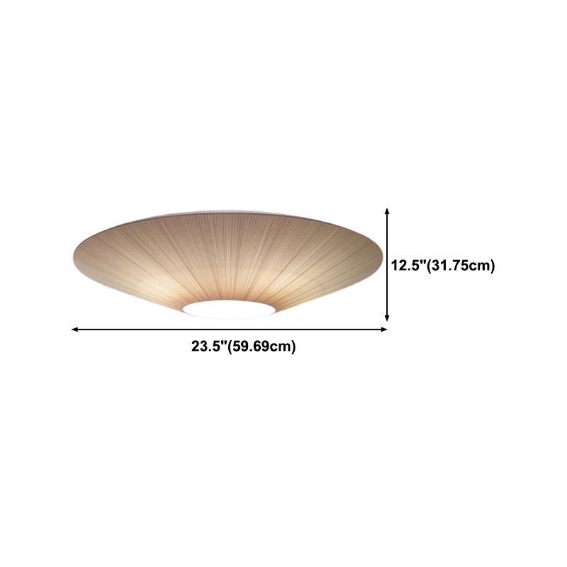 Fabric Geometric Flush Ceiling Light Modern 1 Light Flush Light Fixtures in White