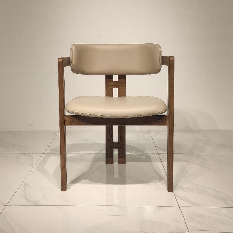 Upholstered Dining Chairs Contemporary Arm Chairs with Wood Base