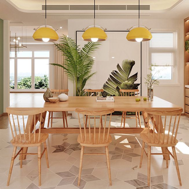 Modern Solid Wood Standard Dining Set Rectangle Shape Natural Dining Set for Kitchen