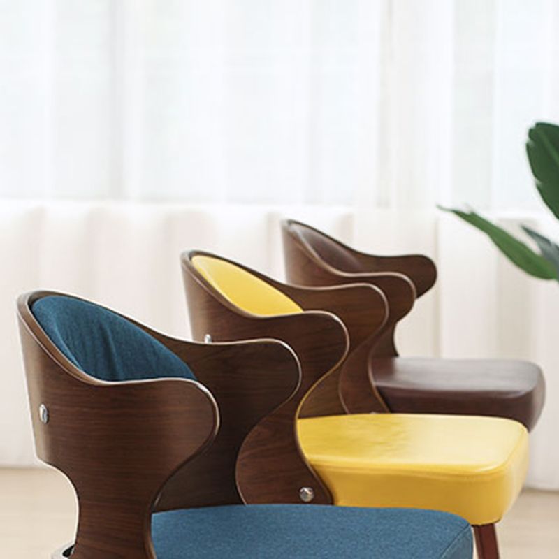 Nordic Style Counter and Bar Stool Backrest Solid Wood Upholstered Counter Chair