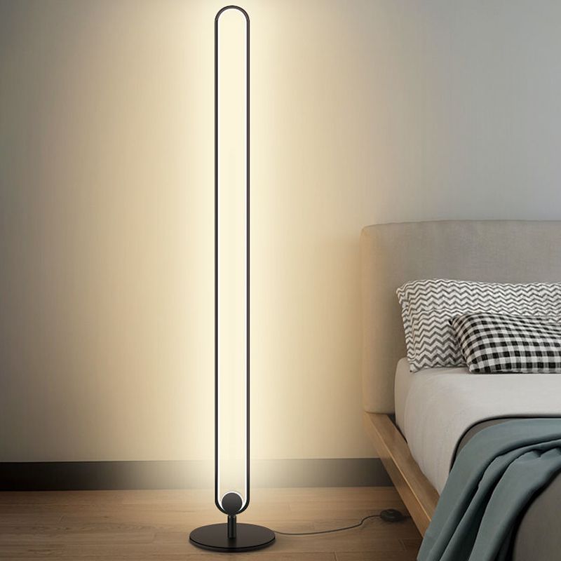 Forma geométrica Luz de piso de metal Estilo moderno 1 Luz de luz de luz en negro