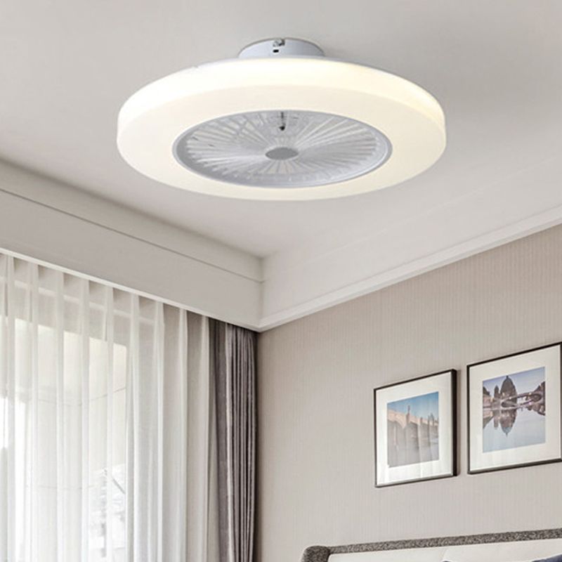Circolo moderno semi a filo a filo a filo a LED a LED Acrilico Acrilico Apco del soffitto Afferma Light in bianco con 6 lame trasparenti, 23 "W