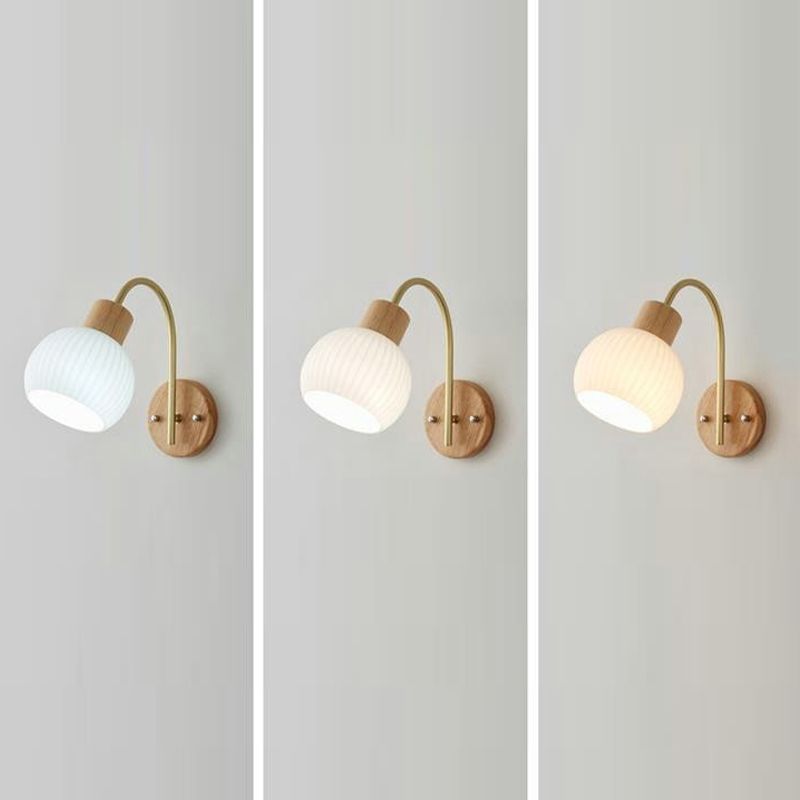 Wood Wall Light Fixture Modern Style Wall Lamp for Living Room