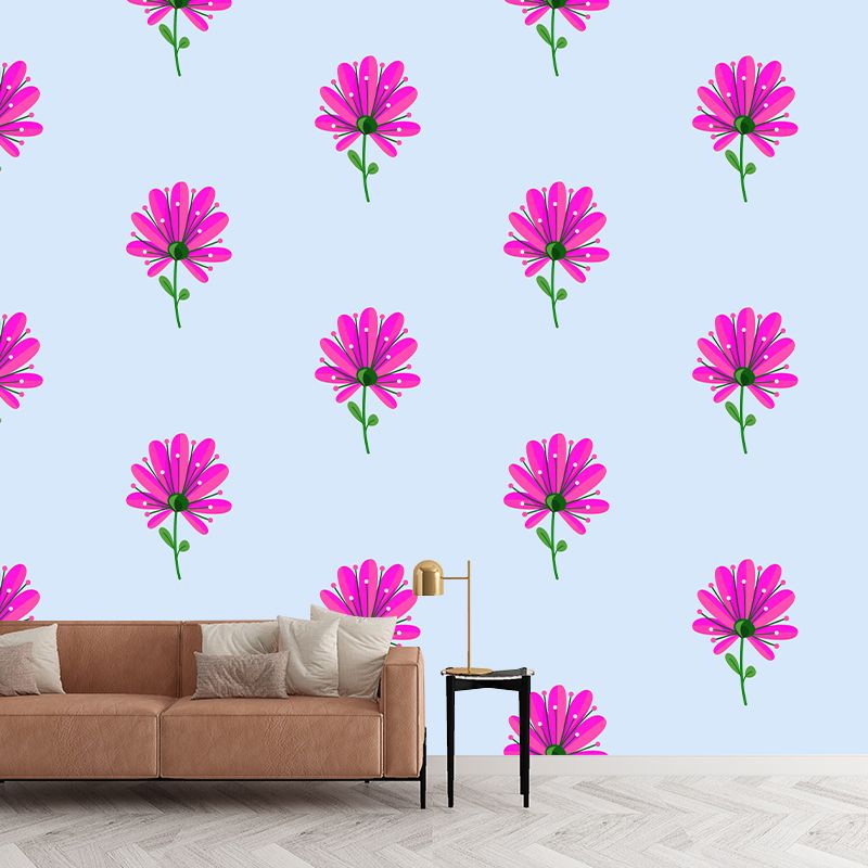 Illustration Plant Mural Stain Resistant Living Room Wall Mural