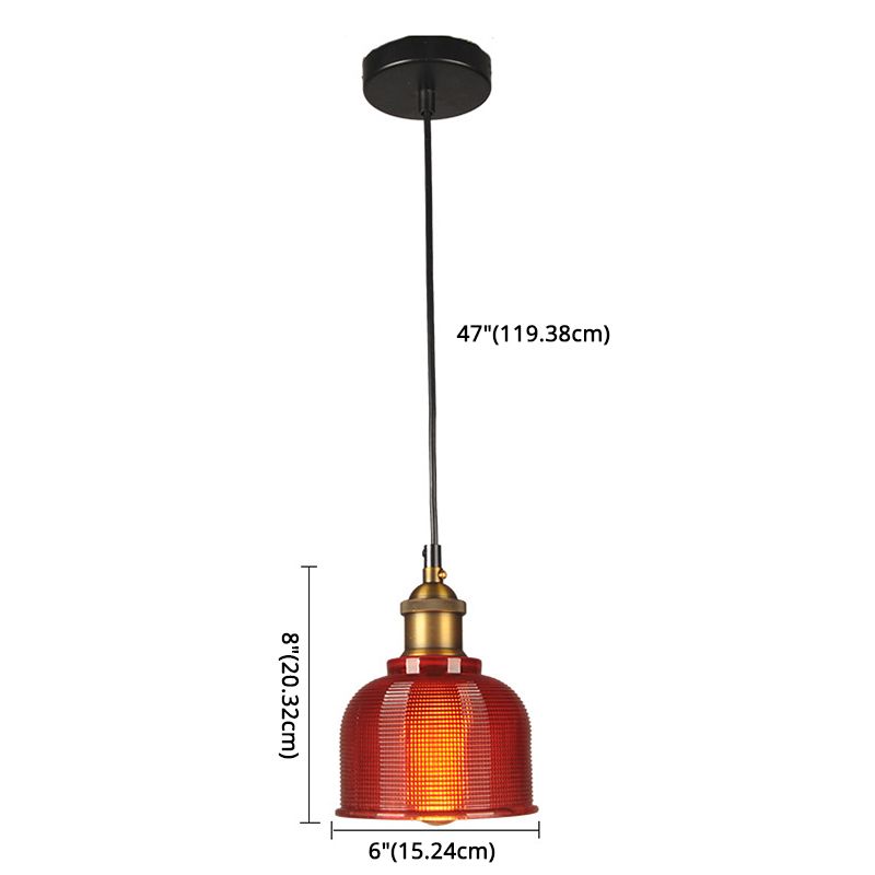 Modern Style Hanging Light Fixture Bowl Shape Hanging Ceiling Light with Glass Shade