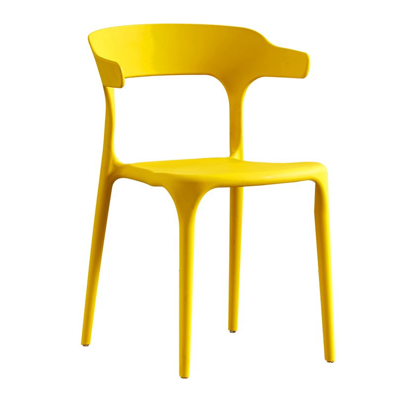 Ensemble de chaise de salle à manger en plastique à dossier ouvert empilable de chaise latérale moderne à la maison
