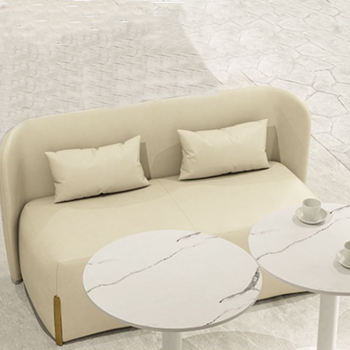 Faux Leather Sofa Armless Tight Back Loveseat for Living Room