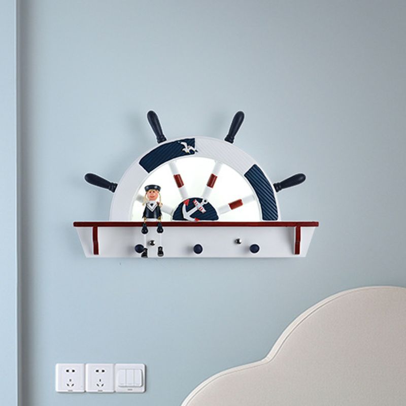 Bambini Lampada da parete a muro a LED ACRILICA LED ACHILICO in bianco e blu, luce bianca/calda