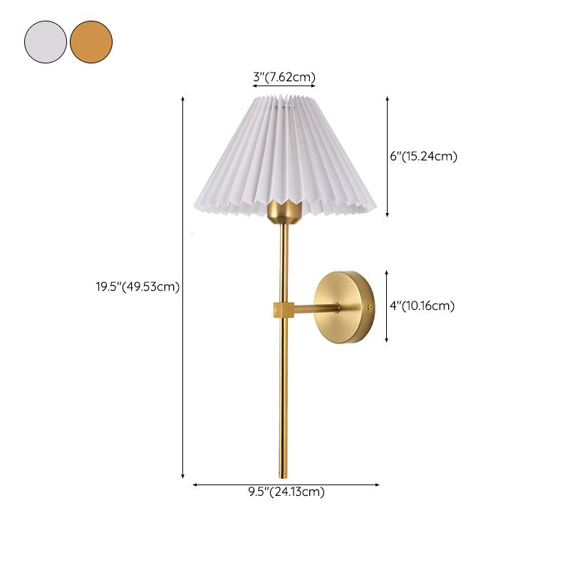 Single Contemporary Golden Bathroom Vanity Light Fabric Shaded Bath Bar