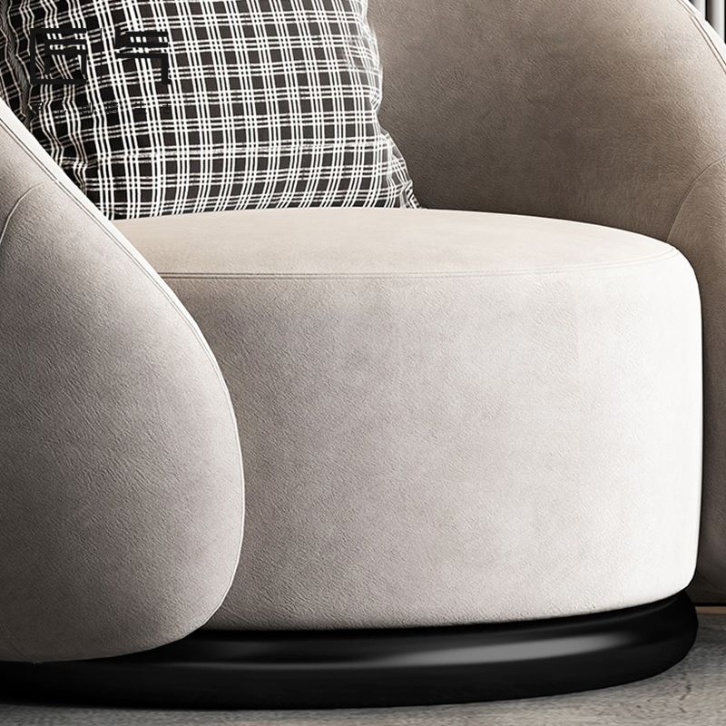 Contemporary 33.07" Wide Pillow Back Chair Velvet Sloped Arm Chair in Gray