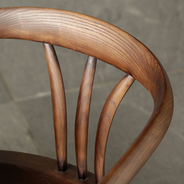 Contemporary Arm Chair Home Solid Wood Dining Chair in Walnut