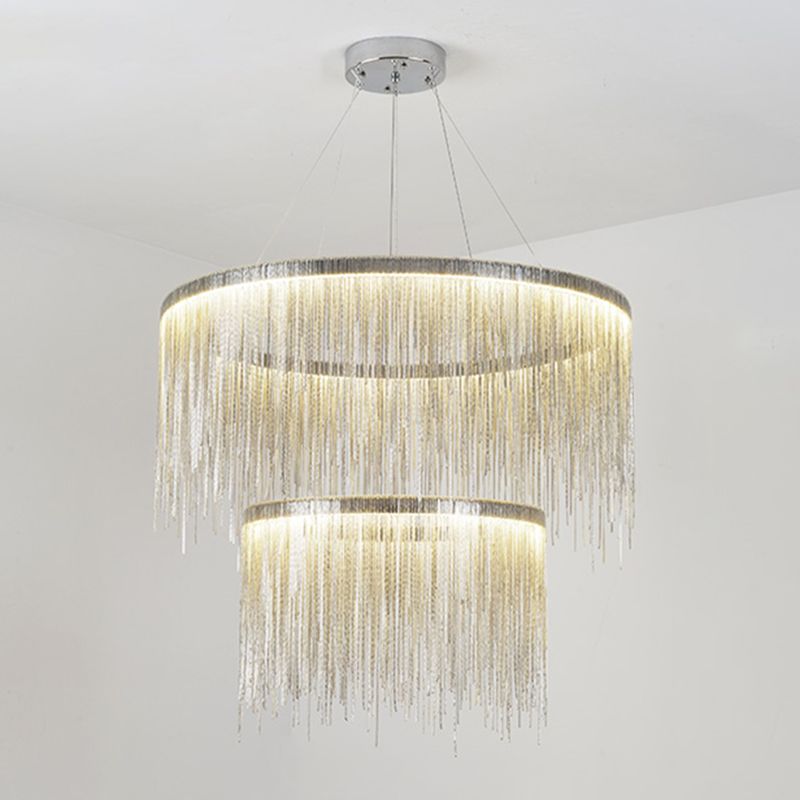 Luz de la cadena de lámpara posmoderna Cadena de metal Luz colgante de luz para sala de estar