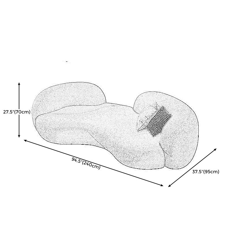 Modern Camel Back Sofa 27.56"High Round Arm Sofa for Apartment, White