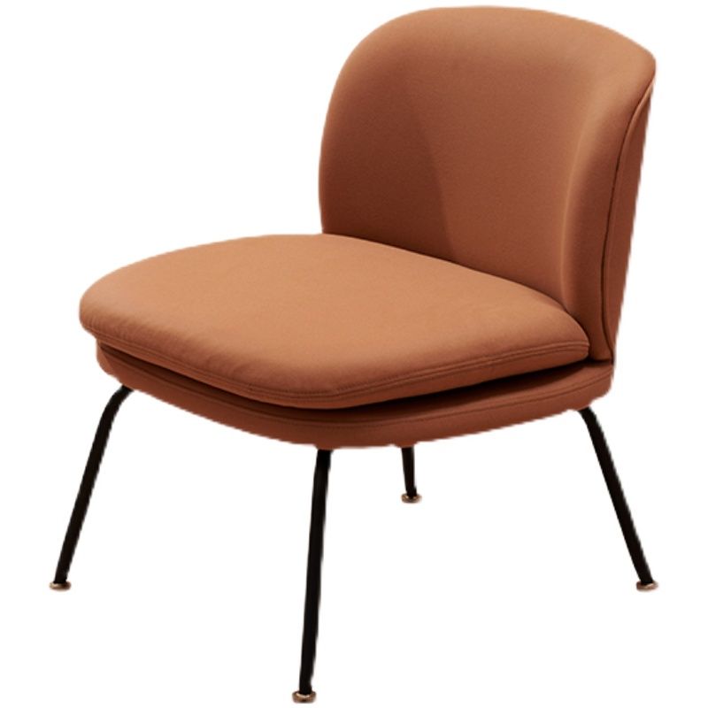 25.59" Wide Armless Chair Faux Leather Chair for Living Room, Stain Resistant