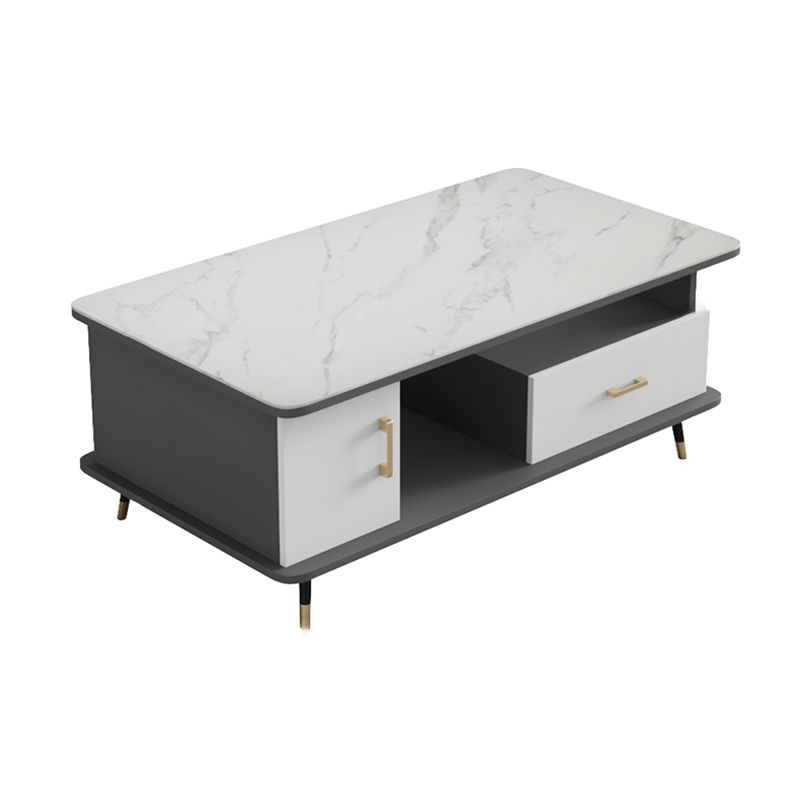 Rectangle Coffee Table Slate Coffee Cocktail Table with Storage Drawers