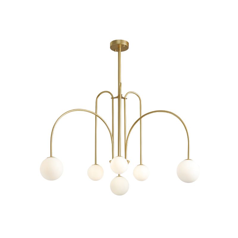 Lampadario opaco di vetro latte moderno di illuminazione lampadario moderno per la camera da letto del soggiorno