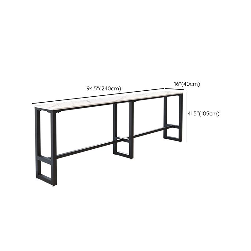 Glam Rectangle Bar Table Set 1/4/7 Pcs Iron Frame Bar Table and Upholstered Stools